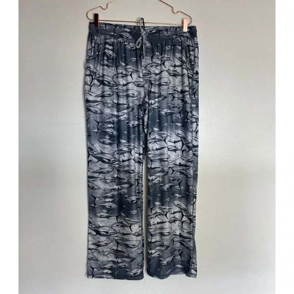 Reel Legends Elastic Waist Drawstring Fish Print Performance Outfitters Pants L - Picture 1 of 9